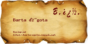 Barta Ágota névjegykártya