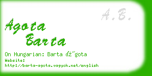 agota barta business card